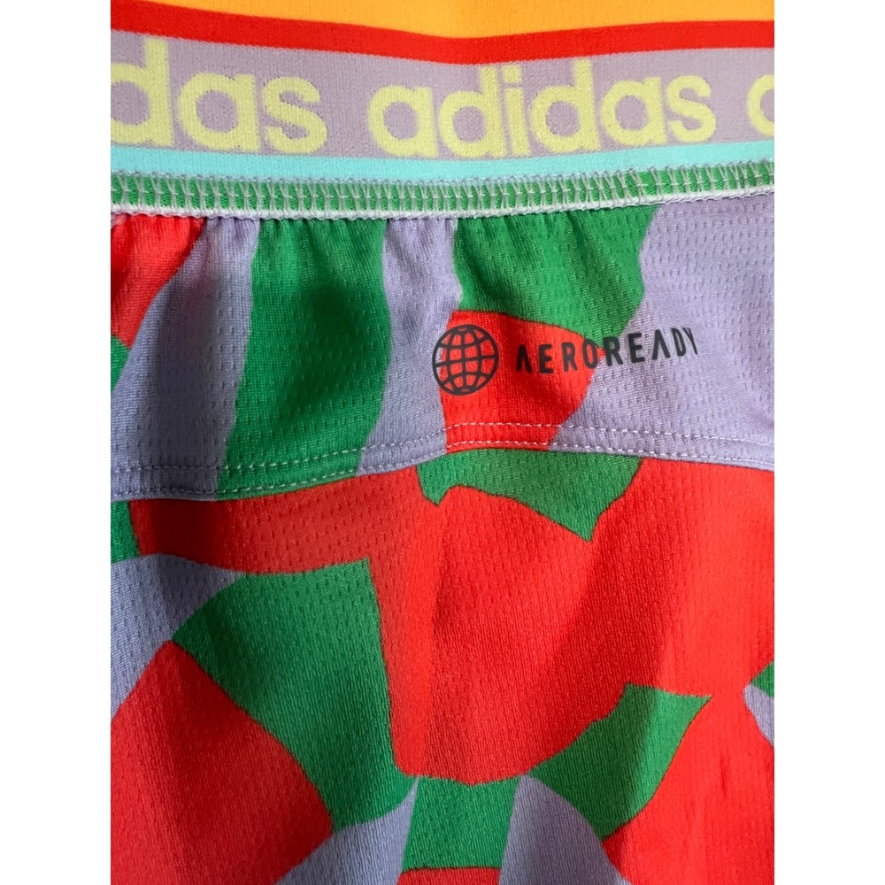 Adidas x The FARM Company Pacer Training Shorts Purple Tropical HS1198 Womens L - Picture 4 of 13
